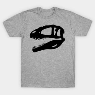 Carcharodontosaurus skull - black T-Shirt